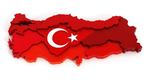 Turkey map and flag Stock Illustration