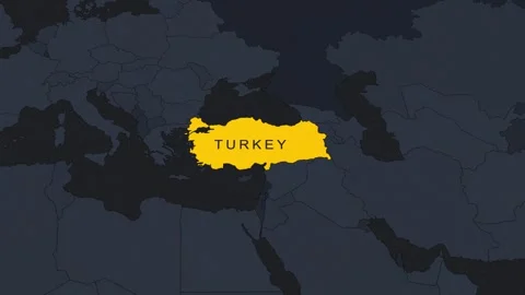 Turkey Map Background Stock Footage 343328902