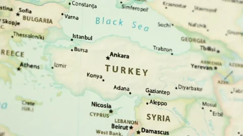Turkey on a Map (with Defocus) Stock Footage 89687053