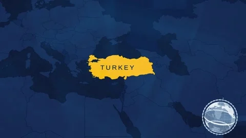 Turkey Map with Effects Stock Footage 343328765