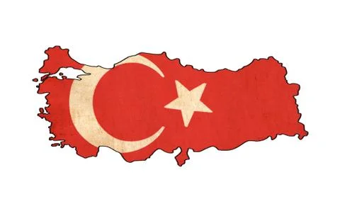 Turkey map on  flag drawing ,grunge and retro flag series Stock Illustration