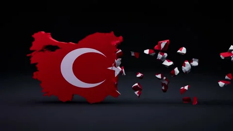 Turkey Map With Flag 스톡 동영상 323692049
