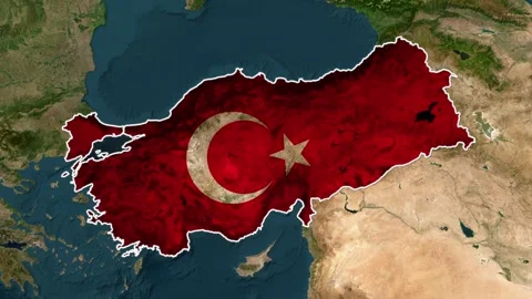 Turkey Map With Flag, geography of Turkey Animation Stock Footage 309457577
