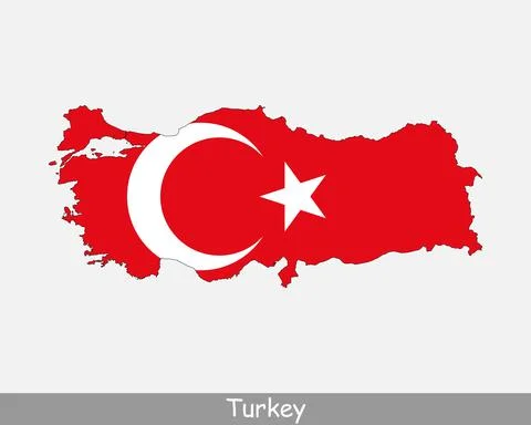Turkey Map Flag Stock Illustration