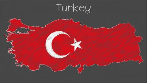 Turkey map-flag illustration Stock Illustration