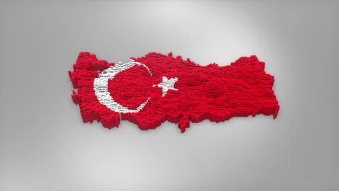 Turkey Map with Flag Intro Background Stock Footage 315162177