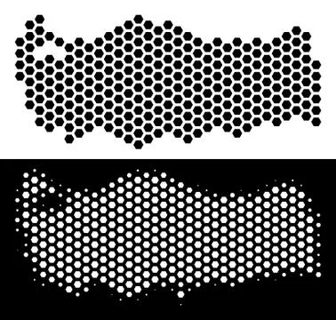 Turkey Map Honeycomb Scheme Ilustração Stock