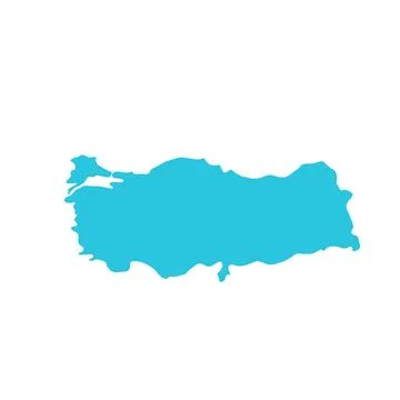 Turkey map icon. Isolated on white background. From blue icon set. Stock Illustration