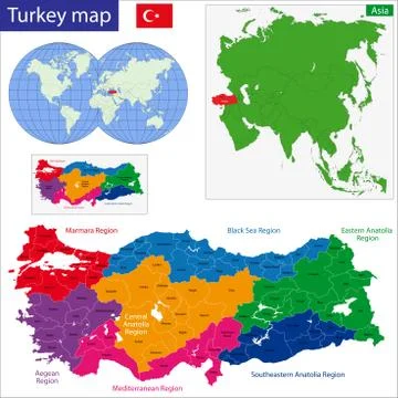 Turkey map Stock Illustration