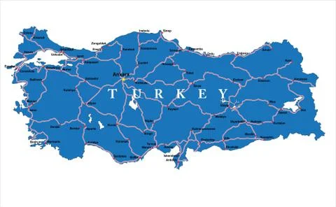 Turkey map Stock Illustration