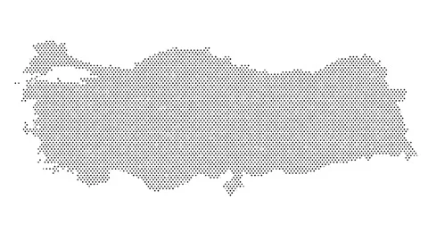 Turkey map from particles, dots. Digital silhouette. Abstract animation bac.. Stock Footage 261448601