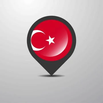 Turkey Map Pin 스톡 일러스트
