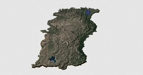 Turkey map rotate 360 loop cw with 3d relief 4K satellite ground height Stock Footage 218620102