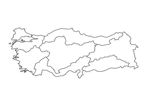 Turkey map symbol shape, travel web flat concept icon symbol vector illustrat Stock Illustration