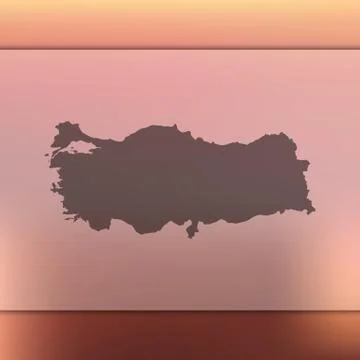 Turkey map. Vector silhouette of Turkey. Blurred background Stock Illustration