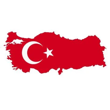Turkey map on white background with clipping path Stock Illustration