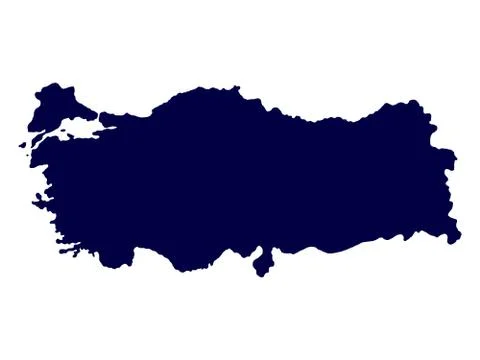 Turkey map on a white background Stock Illustration