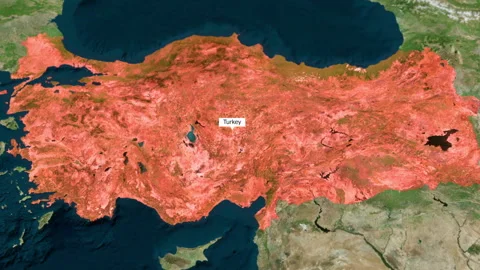 Turkey Map Zoom Stock Footage 158088400
