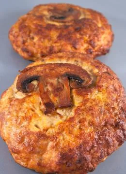 Turkey meat cutlets Stock Photos