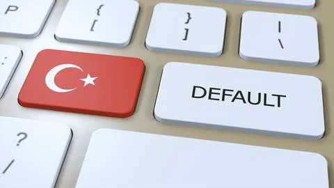 Turkey National Flag and Default Button 3D Illustration Stock Illustration