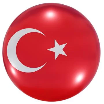Turkey national flag button Stock Illustration