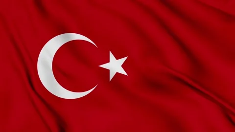 Turkey national flag waving full screen animated background Stock Footage 314841852