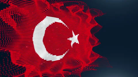 Turkey Particle Flag Stock Footage 172226947
