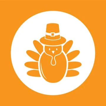 Turkey With Pilgrim Hat Stock Illustration