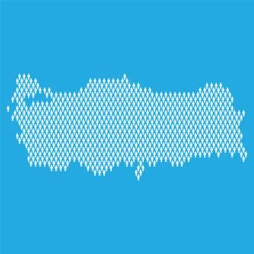 Turkey population. Statistic map made from stick figure people Illustrazione stock