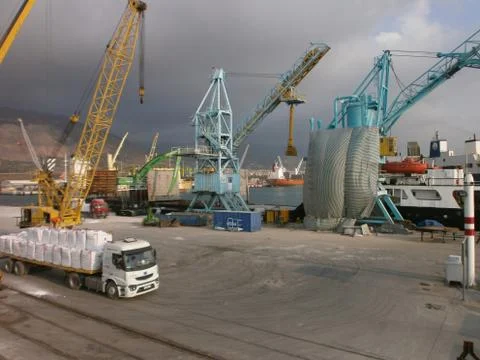 Turkey the port of loading of the vessel 스톡 사진