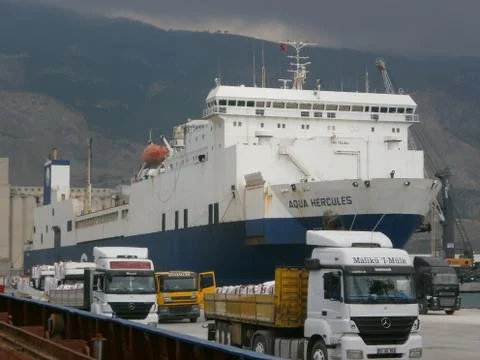 Turkey the port of loading of the vessel Stock Photos