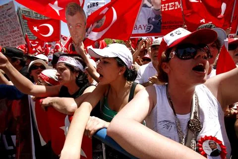 Turkey Pro Secular Rally - May 2009 Fotos de archivo