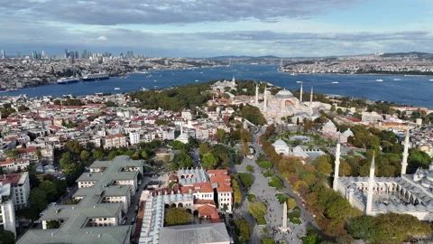 Turkey pull back over Istanbul Stock Footage 253620665