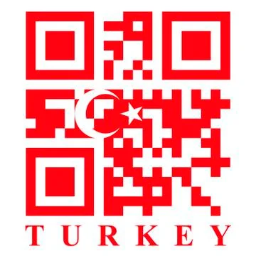 Turkey qr code flag Stock Illustration