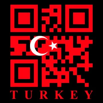 Turkey qr code flag Stock Illustration
