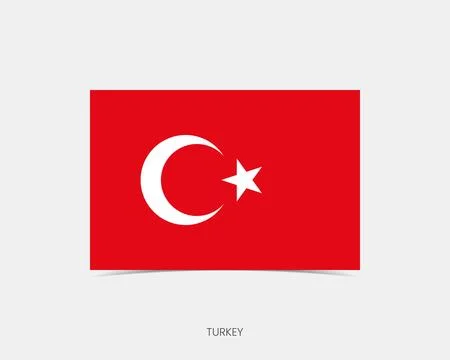 Turkey Rectangle flag icon with shadow. Illustrazione stock