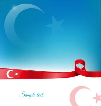 Turkey ribbon flag background Stock Illustration