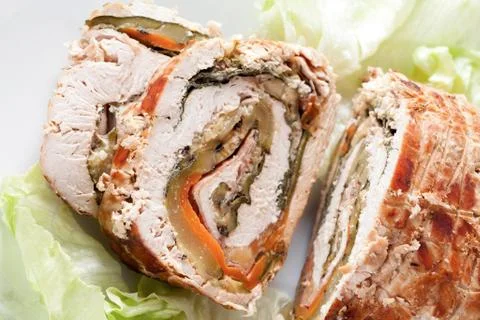 Turkey Roll Slices Stock Photos
