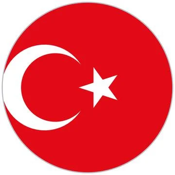 Turkey round flag icon Stock Illustration