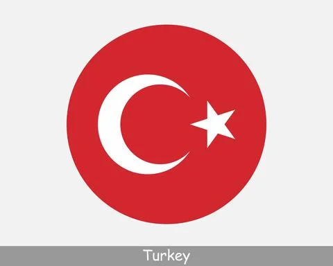 Turkey Round Flag Stock Illustration