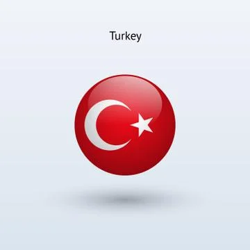 Turkey round flag. Vector illustration. Stockillustratie