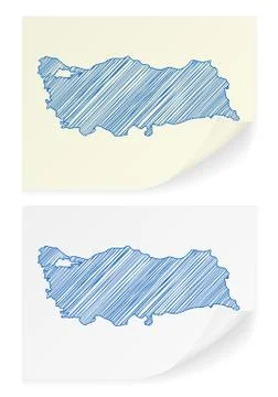 Turkey scribble map Stock Illustration