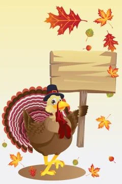 Turkey with a sign Illustrazione stock