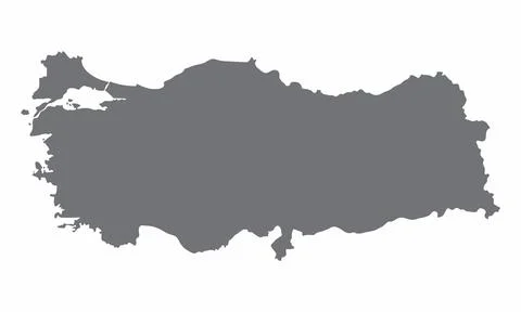 Turkey silhouette map Stock Illustration