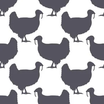 Turkey silhouette seamless pattern. Turkey meat. Background for food packaging Stock Illustration