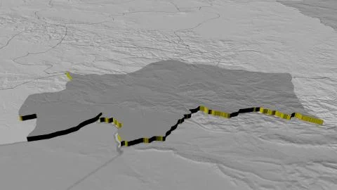 Turkey - Sirnak extruded on bilevel map Illustrazione stock