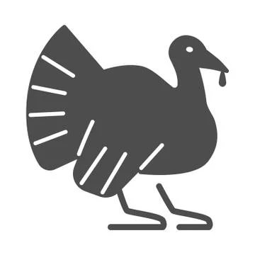 Turkey solid icon, Farm animals concept, farm bird sign on white background イラスト素材