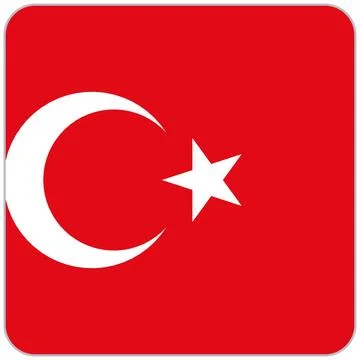 Turkey square flag icon Stock Illustration