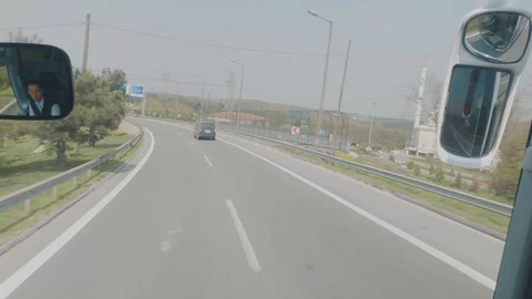 Turkey. Stanbul August 2019 bus Ride. View from the bus Airport city. Route Stock Footage 116865270