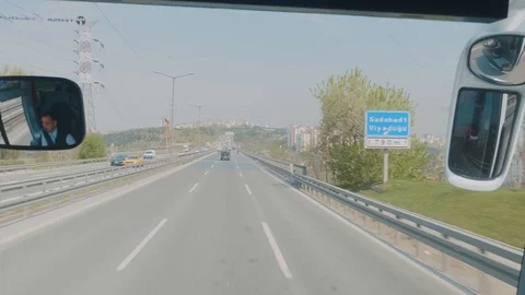 Turkey. Stanbul August 2019 bus Ride. View from the bus Airport city. Route Stock Footage 116865340